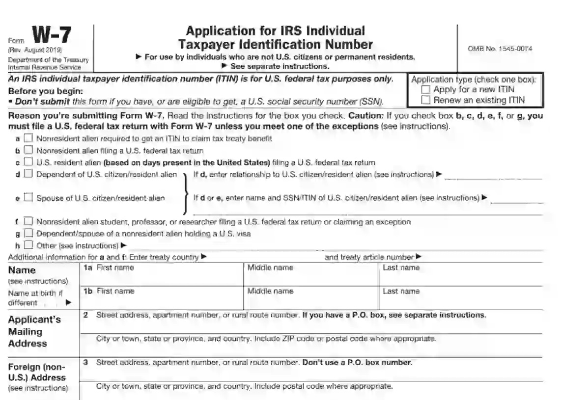 How to Fill Out Form W-7 : Step by Step